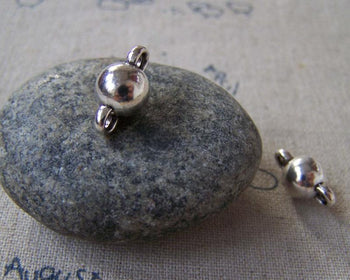 Accessories - 20 Pcs Of Antique Silver Smooth Ball Connector  Size 8x14mm A5373