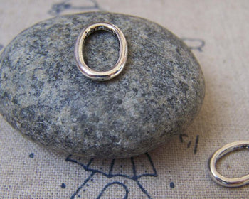 Accessories - 20 Pcs Of Antique Silver Smooth Oval Ring Connector 9x13mm A2276