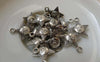 Accessories - 20 Pcs Of Antique Silver Star Face Charms Pendants 13.5mm Double Sided  A6233