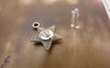 Accessories - 20 Pcs Of Antique Silver Star Face Charms Pendants 13.5mm Double Sided  A6233