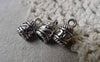 Accessories - 20 Pcs Of Antique Silver Textured Bead Tassel Caps Charms 7x13mm A6834