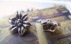 Accessories - 20 Pcs Of Antique Silver Two Hole Flower Charms Buttons 14x14mm A1006
