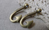 Accessories - 20 Pcs Of Antiqued Bronze Fishing Hook Charms 15x30mm A6748