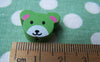 Accessories - 20 Pcs Of Assorted Color Wooden Bear Cub Head  Beads 14x20mm A3739