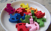 Accessories - 20 Pcs Of Assorted Color Wooden Rocking Horse Beads 17x18mm A3743
