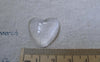Accessories - 20 Pcs Of Crystal Glass Cabochon Heart Shaped Cameo 22.5x23.5mm A7731