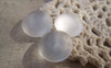 Accessories - 20 Pcs Of Frosted Glass Dome Round Cabochon Cameo 15mm A5443