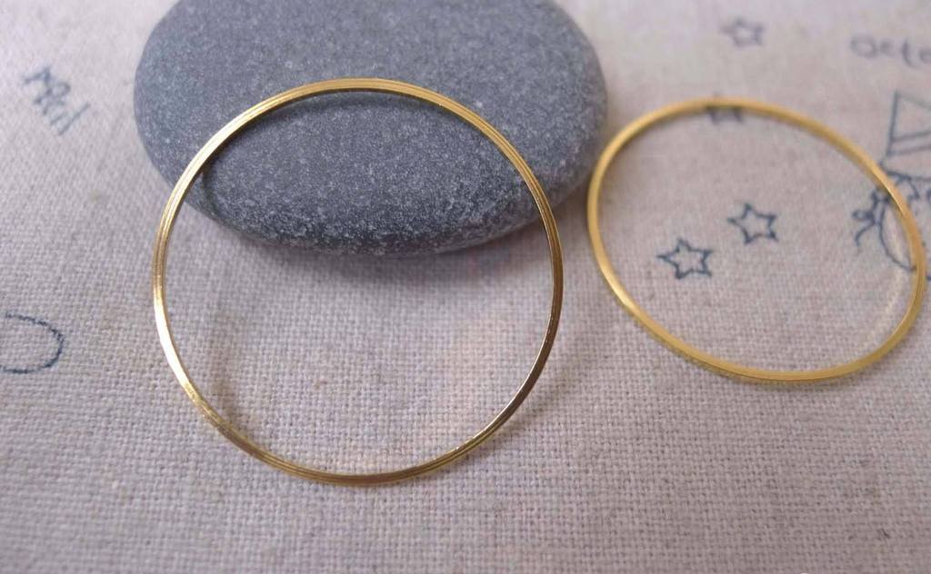 Accessories - 20 Pcs Of Gold Tone Brass Seamless Rings 30mm 20gauge A7375