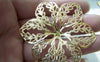 Accessories - 20 Pcs Of Gold Tone Filigree Huge Flower Embellishments 57mm A2251