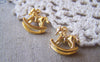 Accessories - 20 Pcs Of Gold Tone Rocking Horse Charms 15x15mm A4824