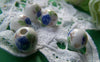 Accessories - 20 Pcs Of Hand Painted Chinese Blue Flower Ceramic Round Beads 10mm A1888