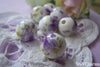 Accessories - 20 Pcs Of Hand Painted Chinese Blue Flower Ceramic Round Beads 12mm A1878
