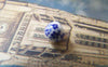Accessories - 20 Pcs Of Hand Painted Chinese Blue Flower Ceramic Round Beads 6mm A565
