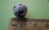 Accessories - 20 Pcs Of Hand Painted Chinese Navy Blue Flower Ceramic Round Beads 12mm A2867