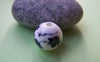 Accessories - 20 Pcs Of Hand Painted Chinese Navy Blue Flower Ceramic Round Beads 12mm A2867