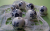 Accessories - 20 Pcs Of Hand Painted Chinese Navy Blue Flower Ceramic Round Beads 12mm A2867