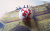 Accessories - 20 Pcs Of Hand Painted Lovely Red Flower Chinese Ceramic Beads 10mm A573