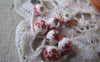 Accessories - 20 Pcs Of Hand Painted Lovely Red Flower Chinese Ceramic Beads 6mm A567