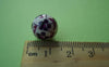 Accessories - 20 Pcs Of Hand Painted Purple Flower Chinese Ceramic Beads 12mm A1889