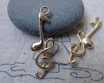 Accessories - 20 Pcs Of KC Gold Tone Lovely Music Note Charms 10x32mm A7591