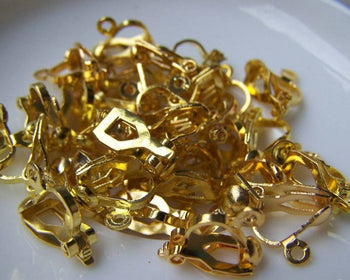 Accessories - 20 Pcs Of Lovely Filigree Gold Tone Ear Clips 12mm A2116