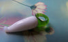 Accessories - 20 Pcs Of Milky White Green Glass Drop Charms 7x25mm A1893