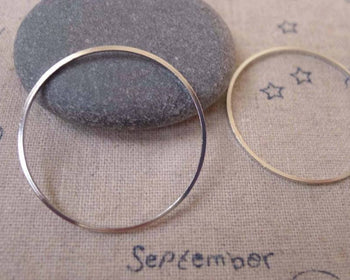 Accessories - 20 Pcs Of Platinum White Gold Tone Brass Seamless Rings 30mm 20gauge A7372