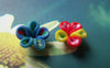 Accessories - 20 Pcs Of Polymer Clay Five Leaf Flower Cabochon Assorted Color 10mm A1046