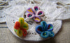Accessories - 20 Pcs Of Polymer Clay Five Leaf Flower Cabochon Assorted Color 10mm A1046
