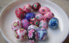 Accessories - 20 Pcs Of Polymer Clay Oval Flower Beads Assorted Color 11x15mm A1919