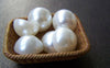 Accessories - 20 Pcs Of Resin Pearl White Round Cameo Cabochons 14mm A3628