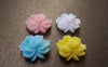 Accessories - 20 Pcs Of Resin Round Flower Cameo Cabochon Assorted Color 14mm A3970