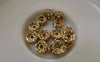 Accessories - 20 Pcs Of Rose Gold Tone Brass Rondelle Clear Rhinestone Spacer Beads 8mm A7436
