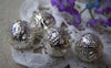 Accessories - 20 Pcs Of Silver Tone Filigree Ball Spacer Beads Size 18mm A3911