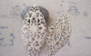 Accessories - 20 Pcs Of Silvery Gray Color Filigree Flower Embellishments 35x80mm A5087