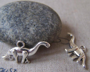 Accessories - 20 Pcs Of Tibetan Silver 3D Dinosaur Charms 12x27mm A4316