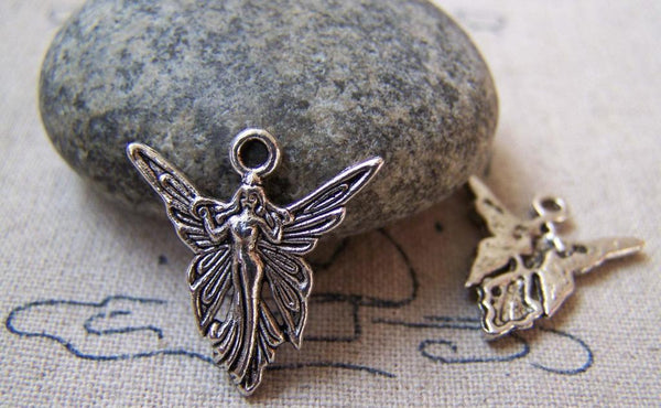 Accessories - 20 Pcs Of Tibetan Silver Antique Silver Butterfly Fairy Charms 18x20mm A5778