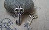 Accessories - 20 Pcs Of Tibetan Silver Antique Silver Filigree Key Charms 12x23mm A2946
