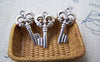 Accessories - 20 Pcs Of Tibetan Silver Antique Silver Filigree Key Charms 12x23mm A2946