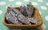 Accessories - 20 Pcs Of Tibetan Silver Antique Silver Lovely Owl Charms Double Sided 9x15mm A1851