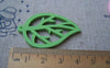 Accessories - 20 Pcs Of Wooden Filigree Leaf Charms Assorted Color 28x43mm A3634
