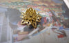 Accessories - 20 Pcs Raw Brass 3D Filigree Flower Charms Findings 8x16mm A7294