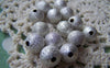 Accessories - 20 Pcs Silver Plated Sand Star Dust Beads Texured Beads  10mm A3861