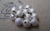 Accessories - 20 Pcs Silver Plated Sand Star Dust Beads Texured Beads  8mm A3864