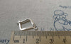 Accessories - 20 Pcs Silver Tone Brass Flat Diamond Earwire  12x20mm  A6460