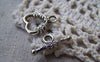 Accessories - 20 Sets Antique Silver  Flower Heart Toggle Clasps A5075