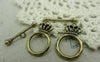 Accessories - 20 Sets Of Antique Bronze Filigree Crown Toggle Clasps A5914