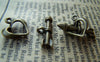 Accessories - 20 Sets Of Antique Bronze Heart Toggle Clasps A217