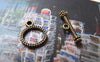 Accessories - 20 Sets Of Antique Bronze Oval Ring Toggle Clasps A237