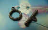 Accessories - 20 Sets Of Antique Bronze Twisted Coil Toggle Clasps A4749